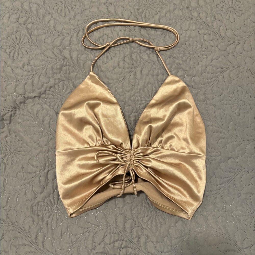 Elegant small champagne crop top